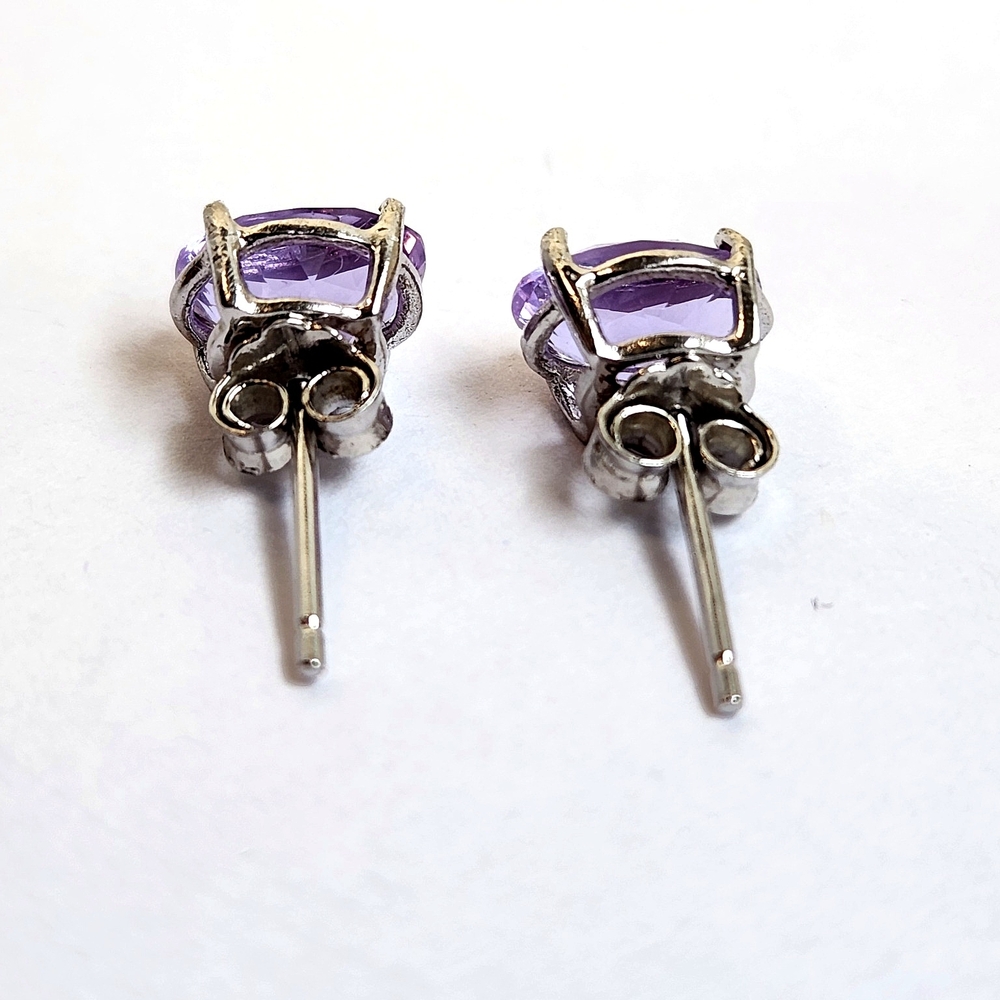 VTG 8x6mm 3cts Glowing Tanzanite Indigo 8x6mm 925 Stud Earrings, Our Last Pair - Picture 13 of 15